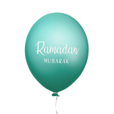 Ramadan mubarak ballonnen mint/goud 6 stuks Islamboekhandel.nl